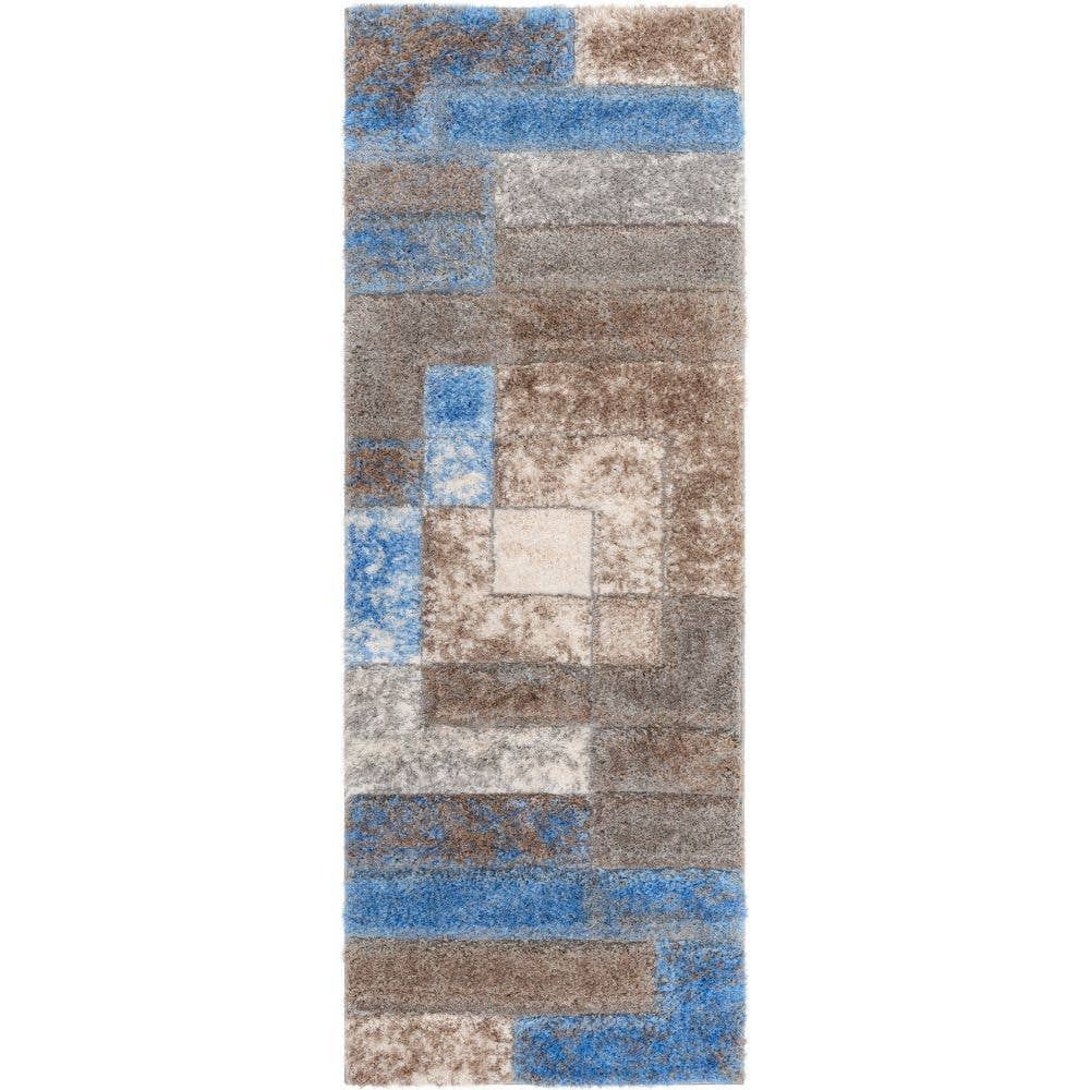 Well Woven - Wholesale Area Rug - Kenzo Retro Geometric Pattern 3D Textured Shag Grey Light7