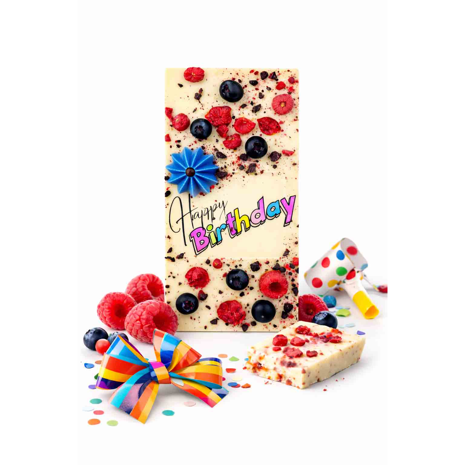 Ritonka ...made with love - Vente Barre chocolatée - Chocolat blanc Premium HAPPY BIRTHDAY avec vraie bougie2