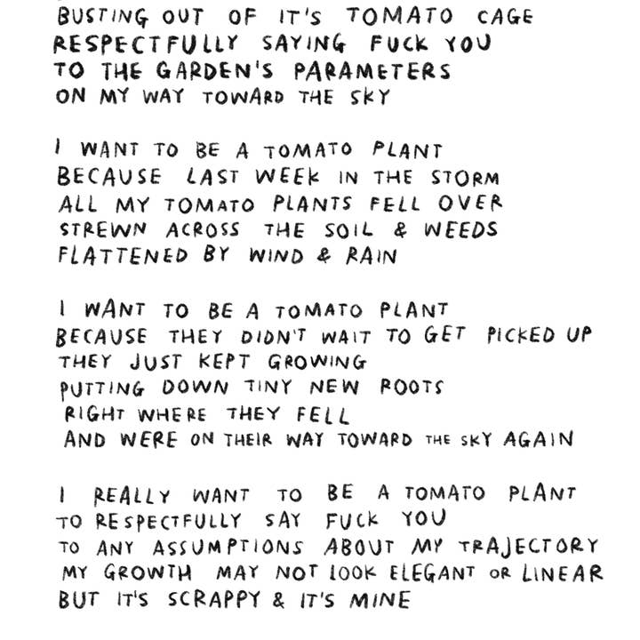 RANI BAN CO - Wholesale Art Print - I WANT TO BE A TOMATO PLANT Art Print & Poem2