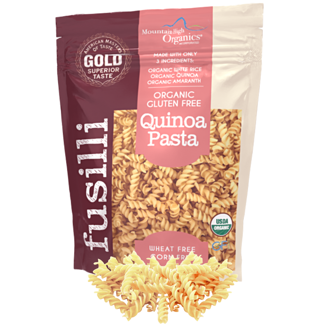 Mountain High Organics - Wholesale Pasta - Gluten Free Organic Quinoa Pasta, Fusilli - 1lb Bags1