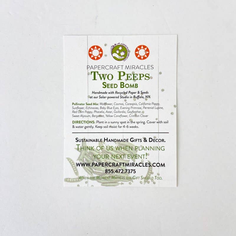 Papercraft Miracles LLC - Wholesale Plant Seeds - Two Peeps In A Pod Seed Bomb3