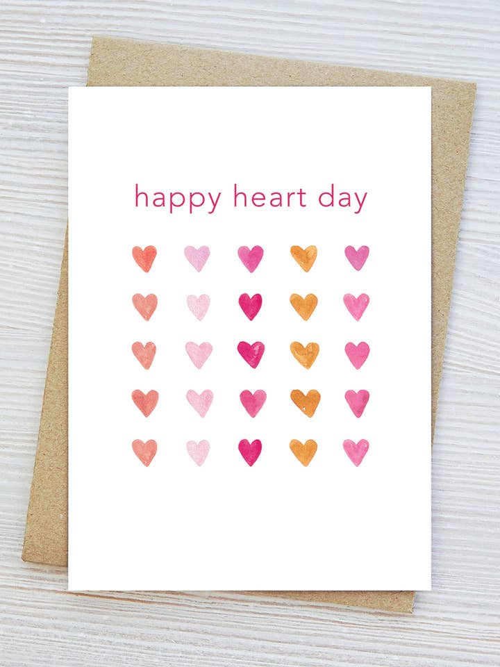 Valentinskort, Glædelig Hjertedag, Enkel, Moderne, Lyserød for engroshandel hos Jennifer Vaudo Art