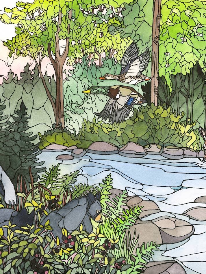 At the river bend card for wholesale by Mattie Rose Art