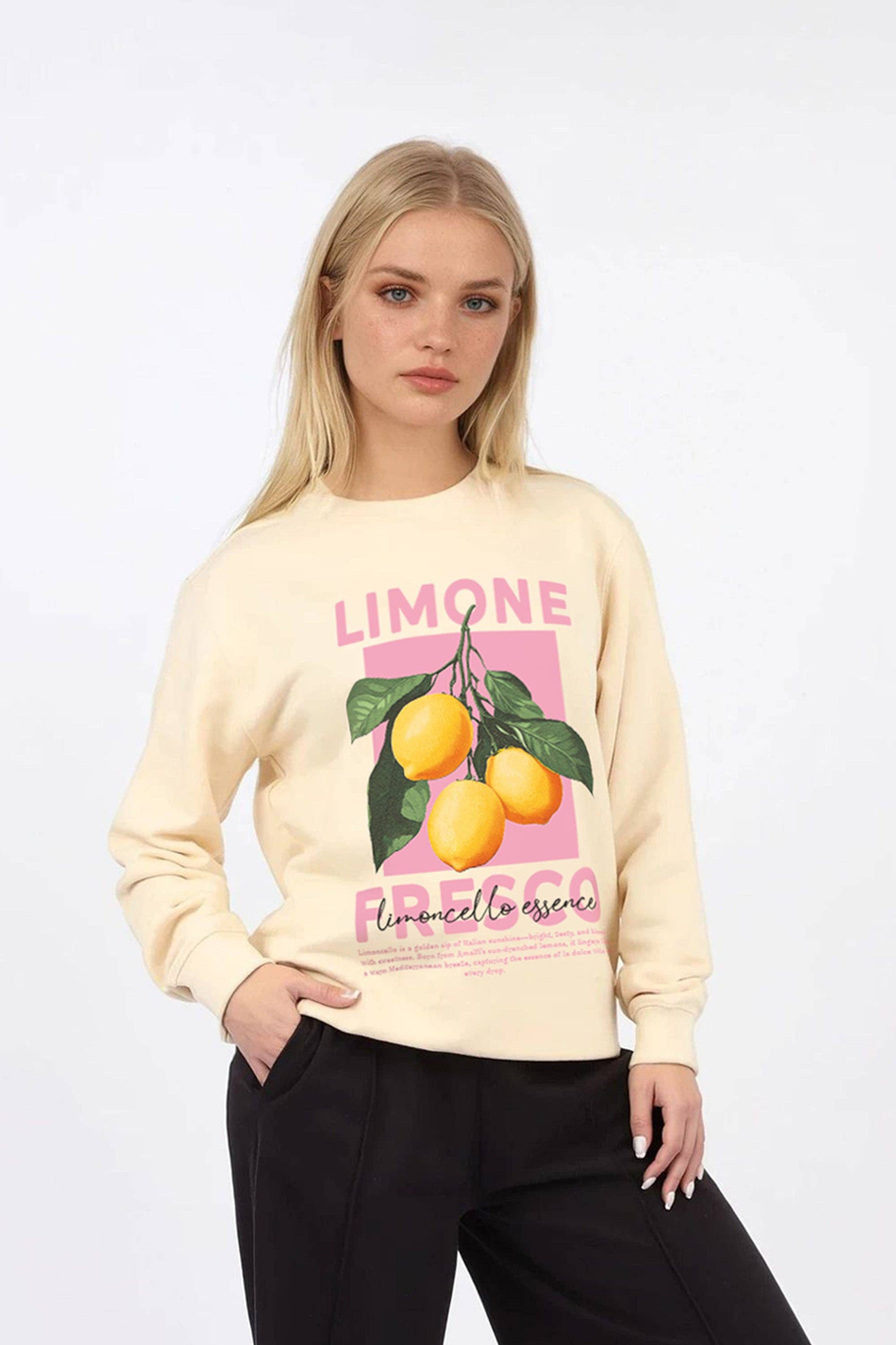Butter Limone Fresco Lemons Printed Sweatshirts (Pack of 6) for wholesale on Faire2