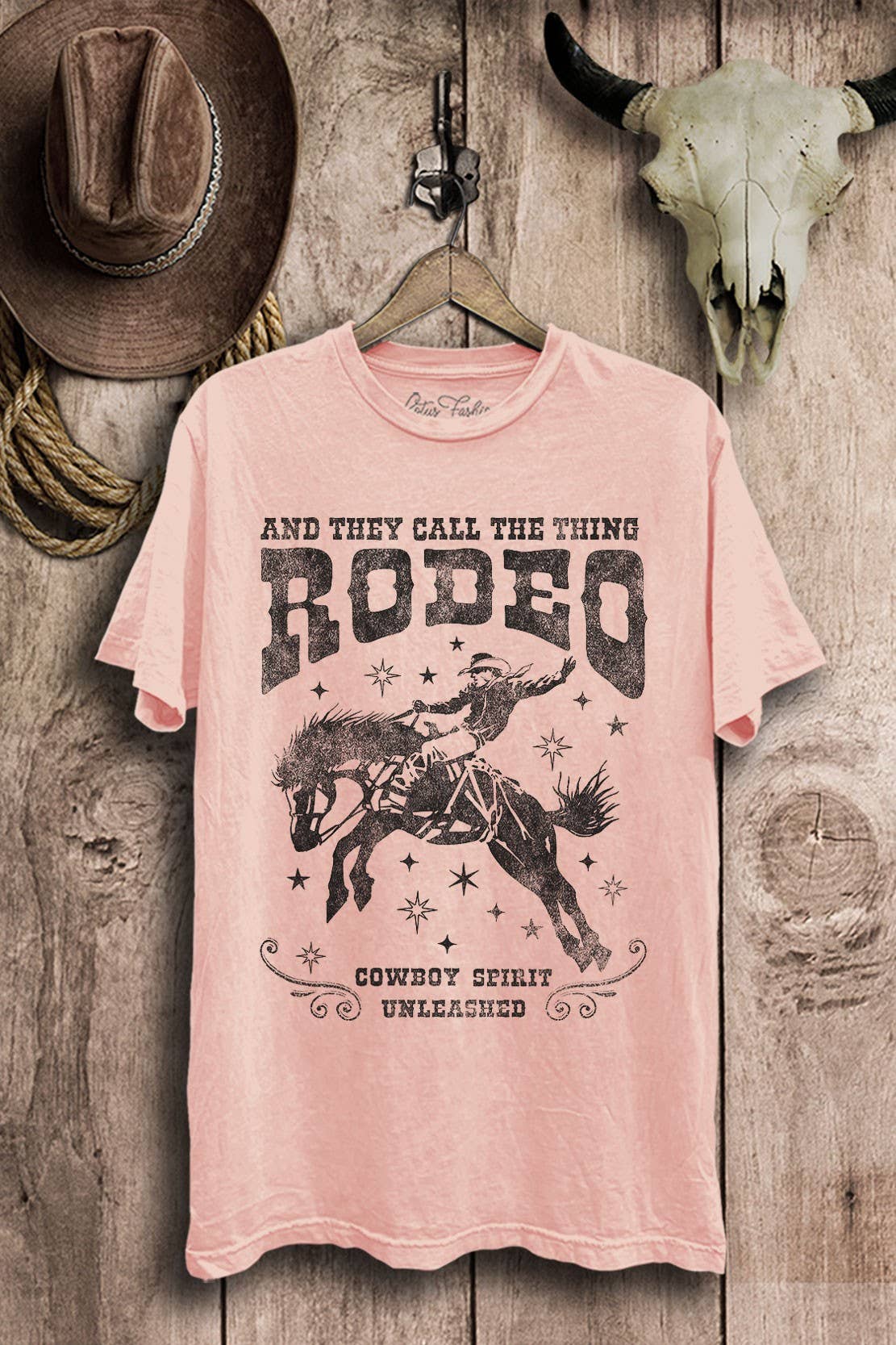 Lotus Fashion Collection - Wholesale Screen Printed T-Shirt - Women's - And They Call The Thing Rodeo Western Graphic Top2