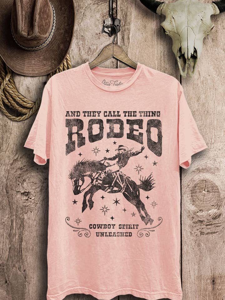 Lotus Fashion Collection - Wholesale Screen Printed T-Shirt - Women's - And They Call The Thing Rodeo Western Graphic Top2
