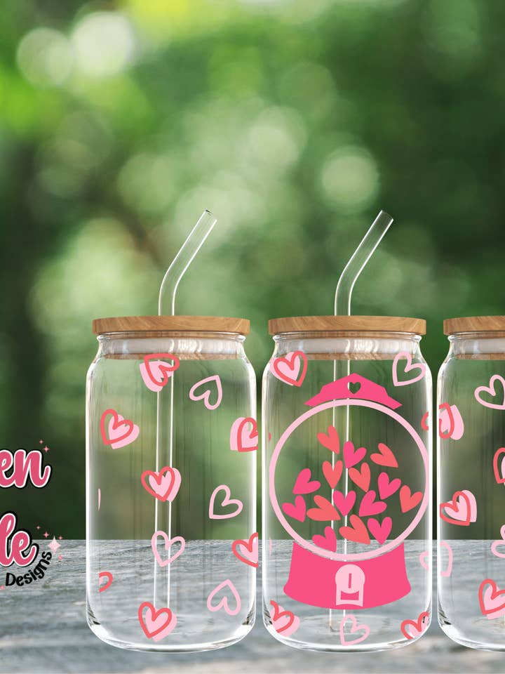 BUBBLEGUM LOVE UV DTF WRAP for wholesale by Magen Made Designs