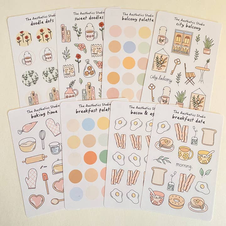 Collection d'autocollants Cozy Life pour la vente par The Aesthetics Studio