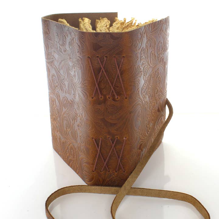 HHH Designs - Wholesale Journal/Diary - 5"x7" Flower Embossed Leather Journal, each1