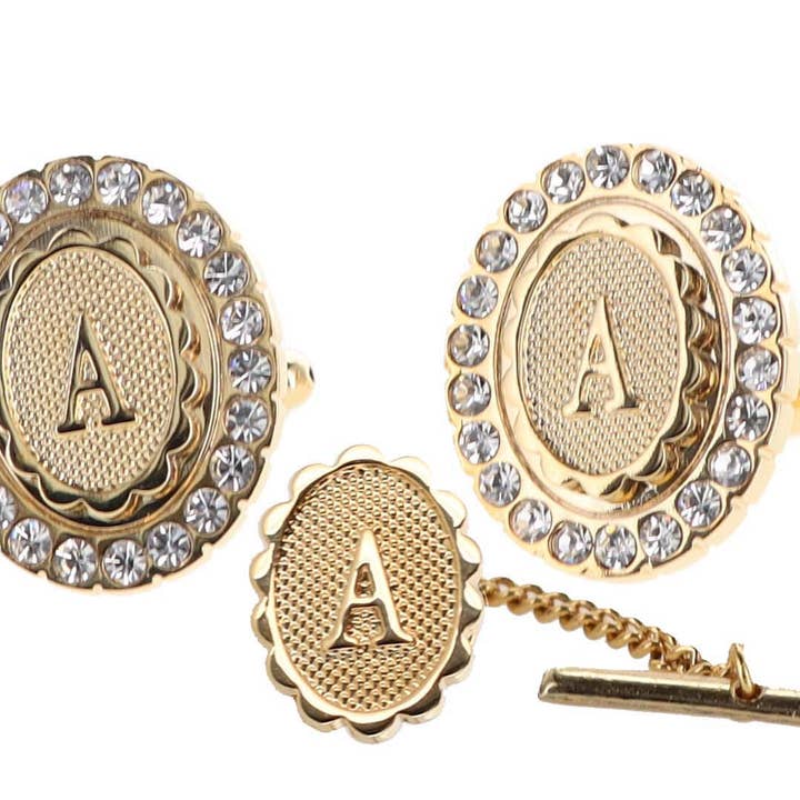 Classy Cufflinks - Venta al por mayor Gemelos - Hombre - Juego de gemelos iniciales y corbatas Vittorio Vico Bling: de la A a la Z de Classy Cufflinks