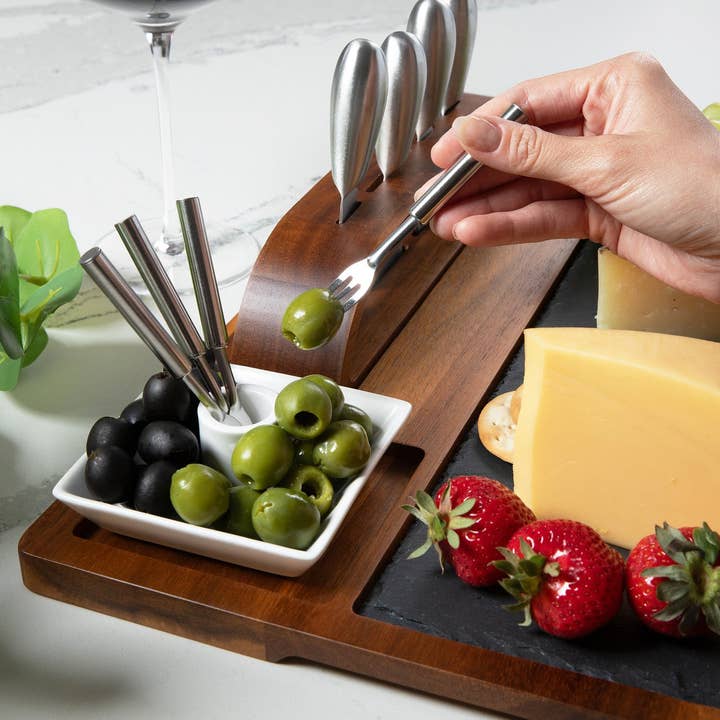 Big Wine Glasses - Wholesale Cheese Board - Acacia Wood Charcuterie Board5