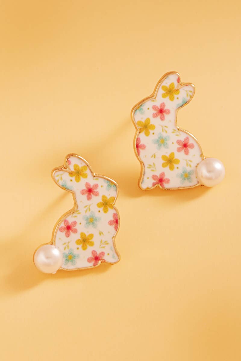 Designature New York - Wholesale Stud/Post Earrings - Easter Bunny Enamel Pattern Titanium Post Earrings2