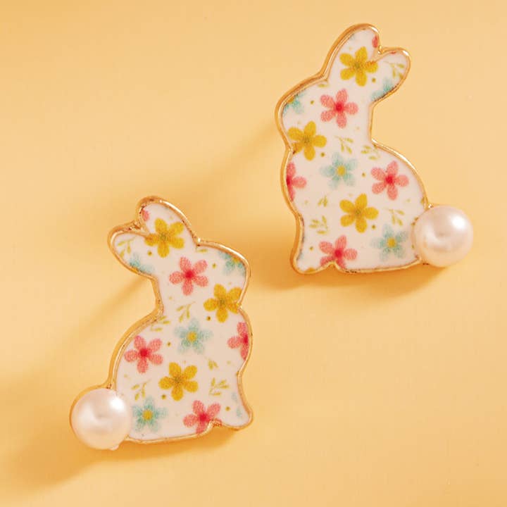 Designature New York - Wholesale Stud/Post Earrings - Easter Bunny Enamel Pattern Titanium Post Earrings2