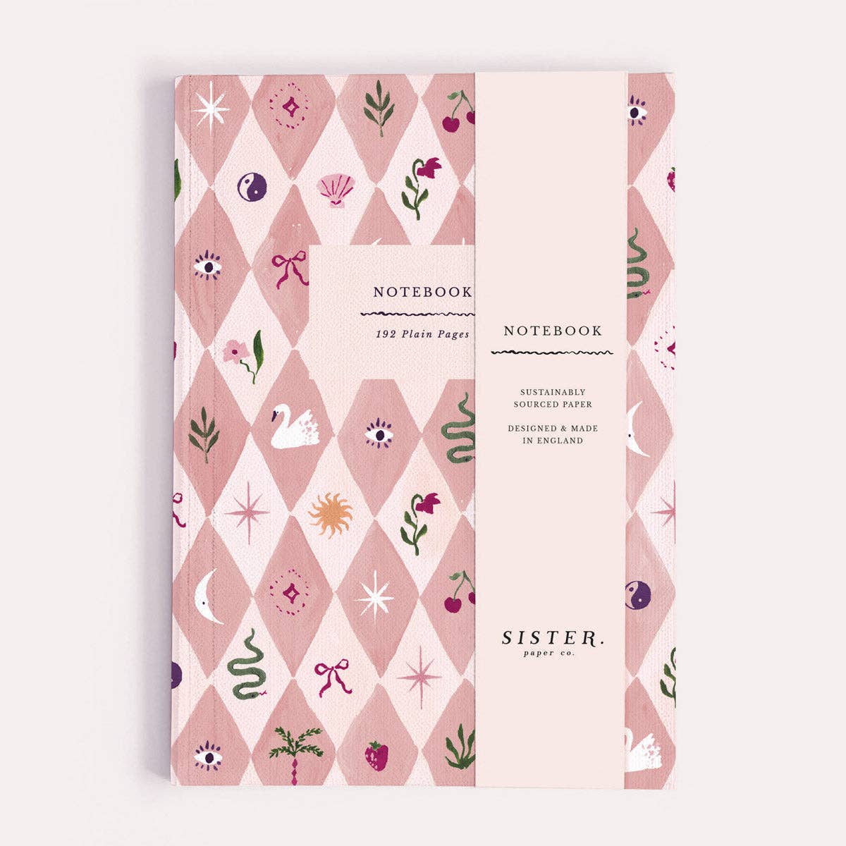 Sister Paper Co. - Wholesale Notebook - Blush Harlequin Notebook | Plain Page Journal | Notebooks3