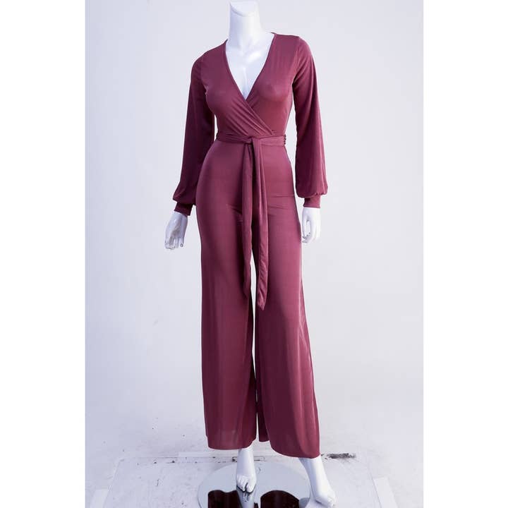 Tuta a gamba larga elegante e avvolta con cintura per la vendita all'ingrosso da parte di Uptown Apparel