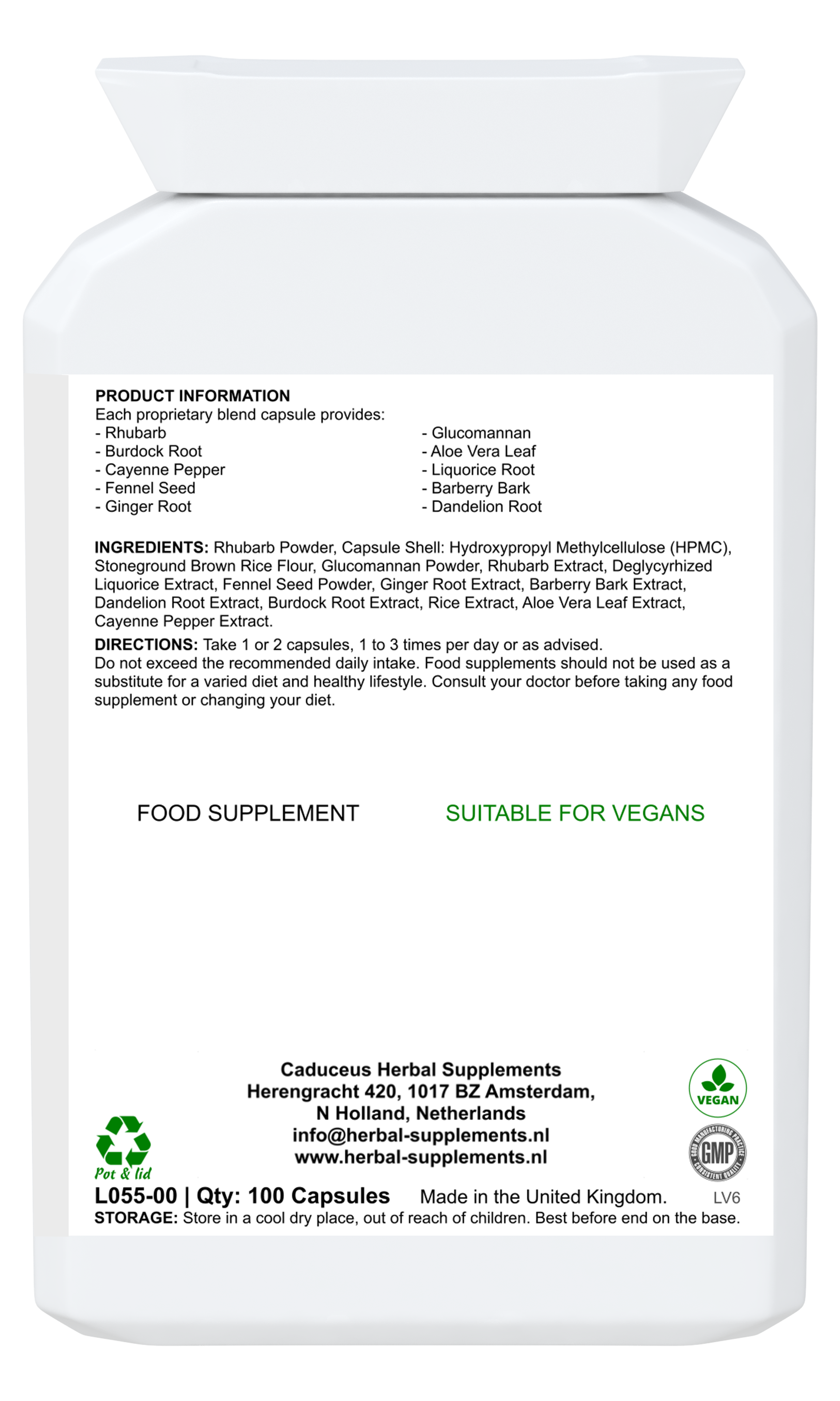 CADUCEUS kruidenapotheek - Wholesale Oral Supplement/Vitamin - Colon-Health 2 capsules 100 capsules5