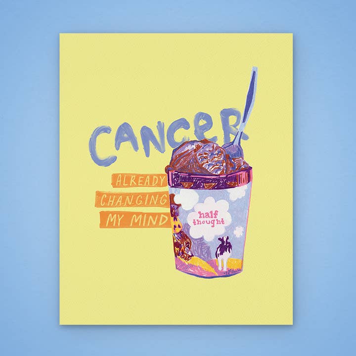 Cancer Zodiac Art Print | Food Illustration | Light Yellow for wholesale by H Miller Ink Illustration Art wholesale products