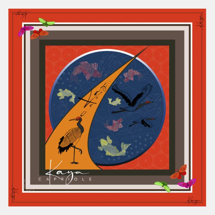 Tangelo-Orange Silk Scarf for wholesale by Kaya Capriole