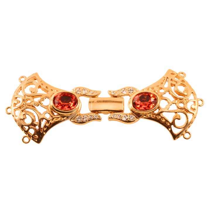 Dekorativt Spænde Boks Lås – 6 Løkke Multi-Streng, 66mm x 25mm for engroshandel hos Continental Beads