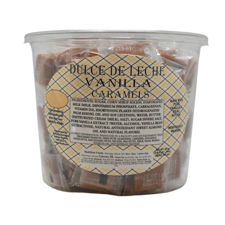 Dulce De Leche Caramel: Vanilla Tub 2.5 Lb for wholesale by Spokandy Chocolatier