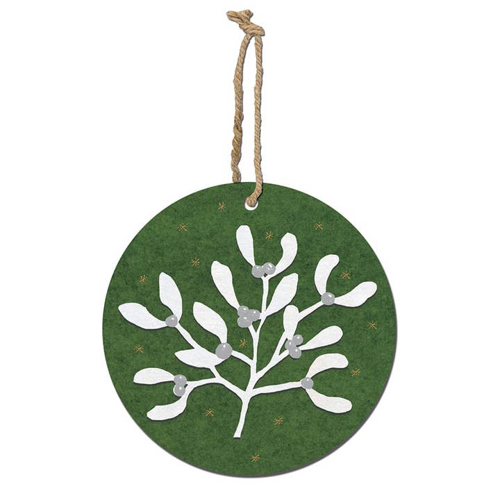 mistletoe green & gold xmas decoration for wholesale by Perkins & Morley