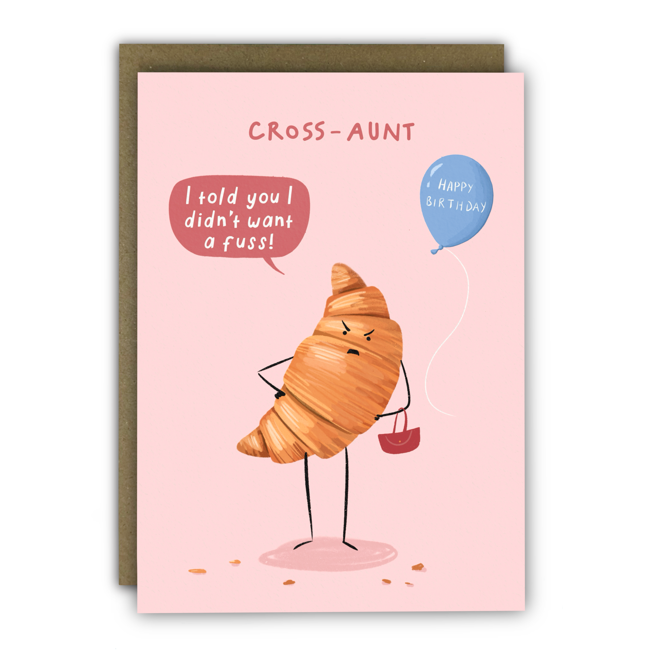 RUNNING WITH SCISSORS - Wholesale Birthday Card - Funny Birthday Card - A6 - Cross Aunt Croissant Funny Food0