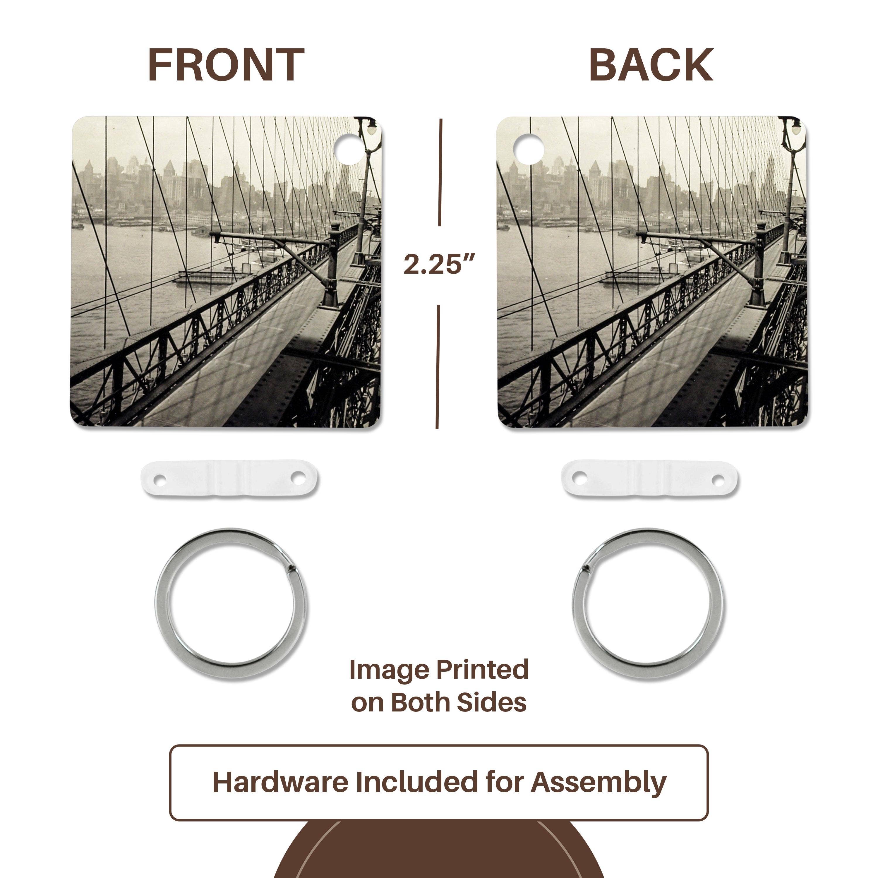 3dRose - Wholesale Keychain - Unisex - 3dRose, Manhattan from Brooklyn Bridge New York City Vintage Early 1900s, Key Chain4