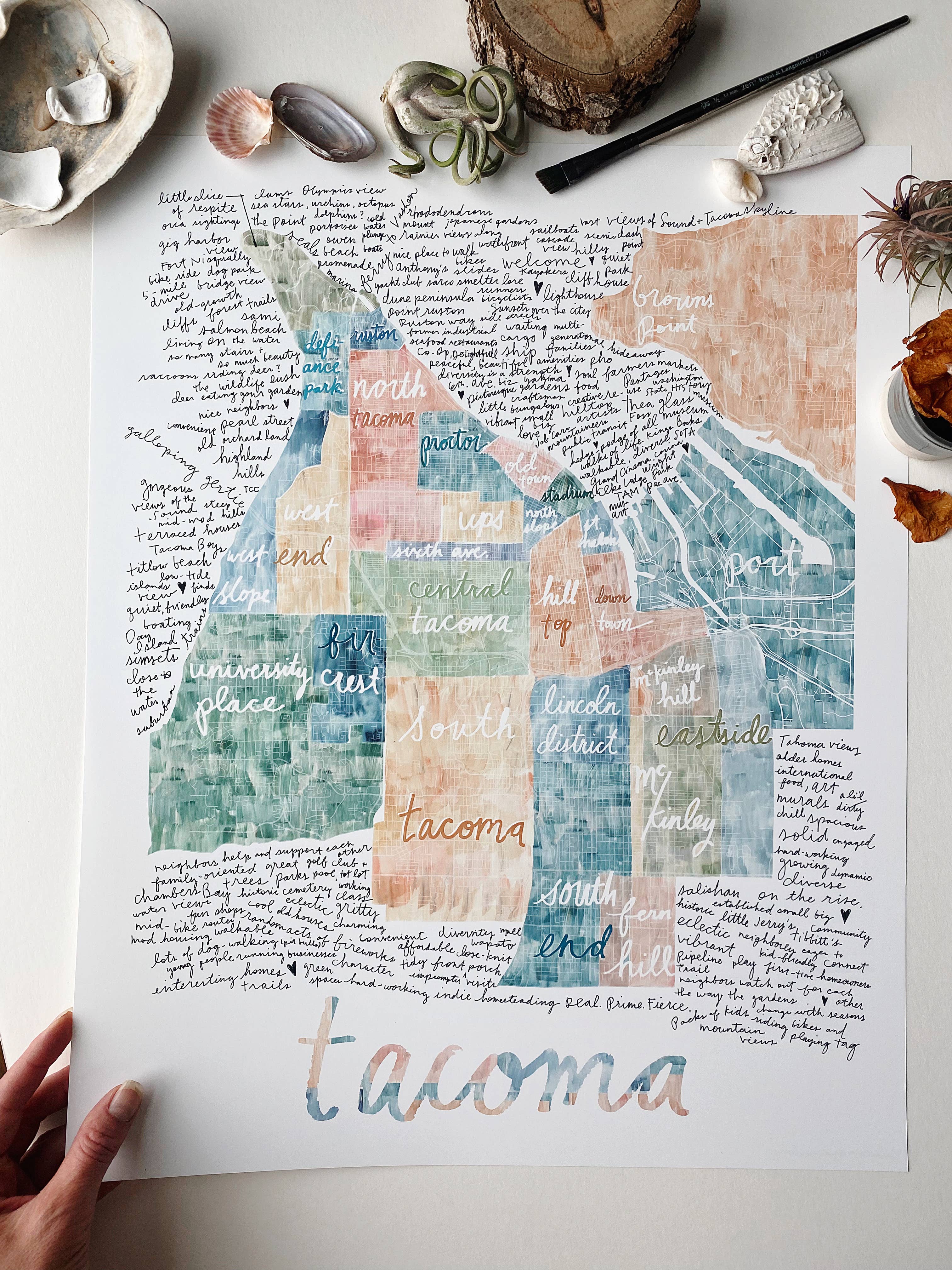 Turn-of-the-Centuries - Wholesale Art Print - TACOMA Neighborhoods Map ART PRINT7