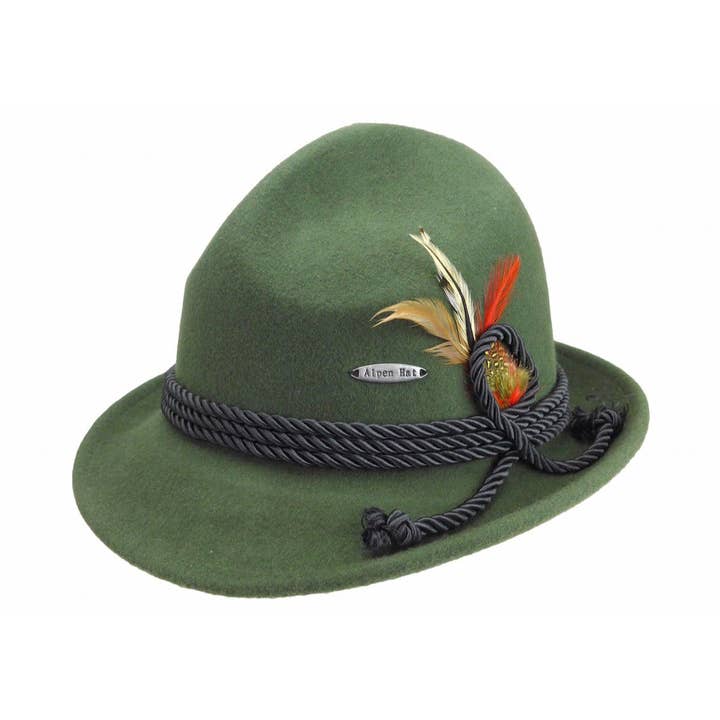 German Bavarian Style 100% Wool Green Hat for wholesale by European Heritage Gifts