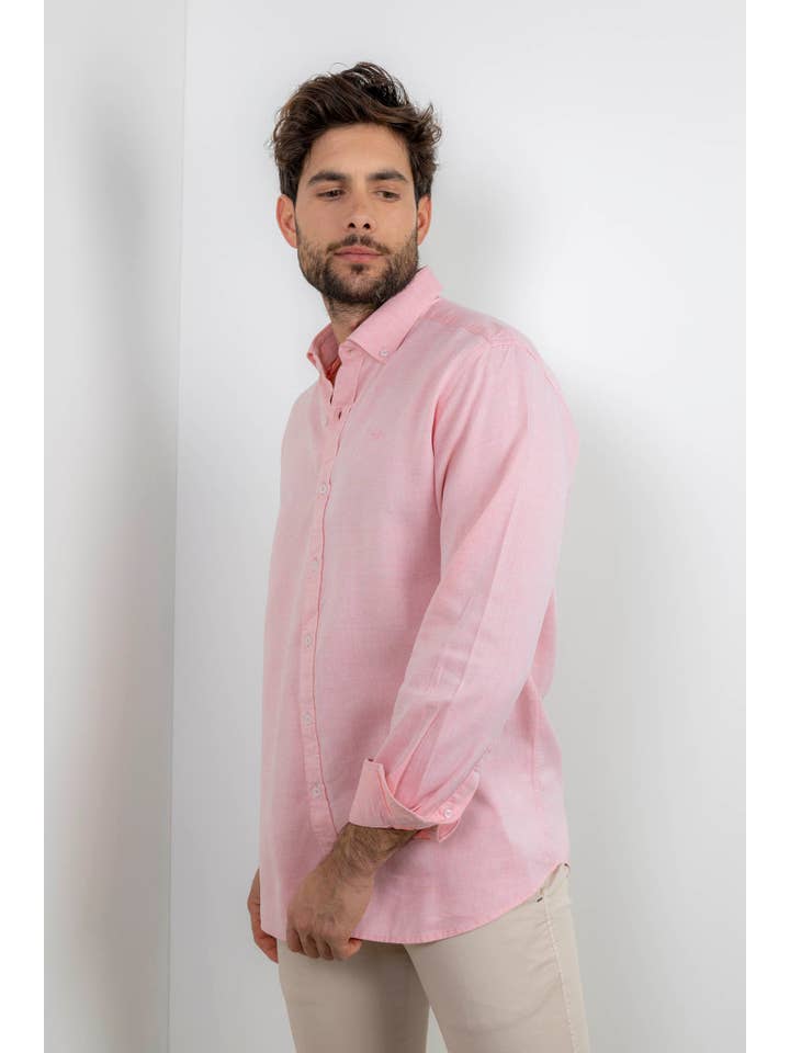 Custi Mikelo: Men's Clothing & Christmas Gifts - Wholesale Button Down Shirt - Men's - Plain Pink Cotton Shirt | Aguadulce2