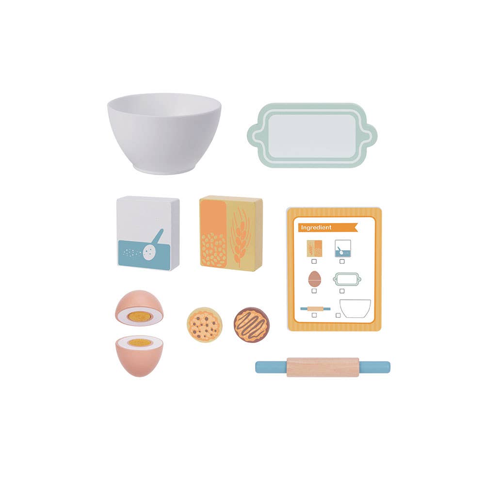 AJ Aguiar - Vendita all'ingrosso Set di giocattoli - Bambini - Set Frullatore Legno 11 Pezzi 3+2