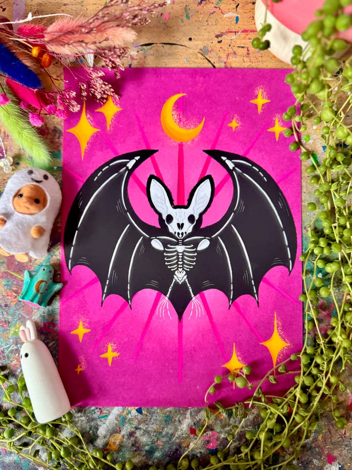 Skeleton Bat - Print for wholesale by Crafted in chaos