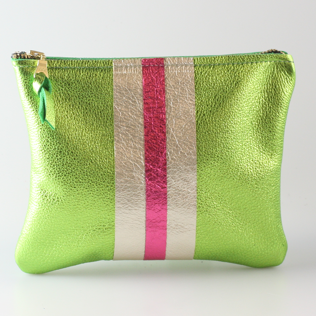 Zina Kao Exclusives - Wholesale Pouch - Women's - The Everyday Pouch: BRIGHT Metallic Stripes - 2 sizes! 18