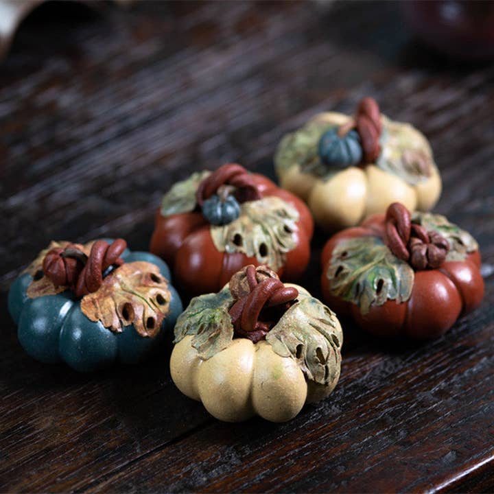 Gohobi Yixing Clay, handgefertigter keramischer Kürbis, bunt für den Großhandel von Gohobi (We cover U.S. import duties)