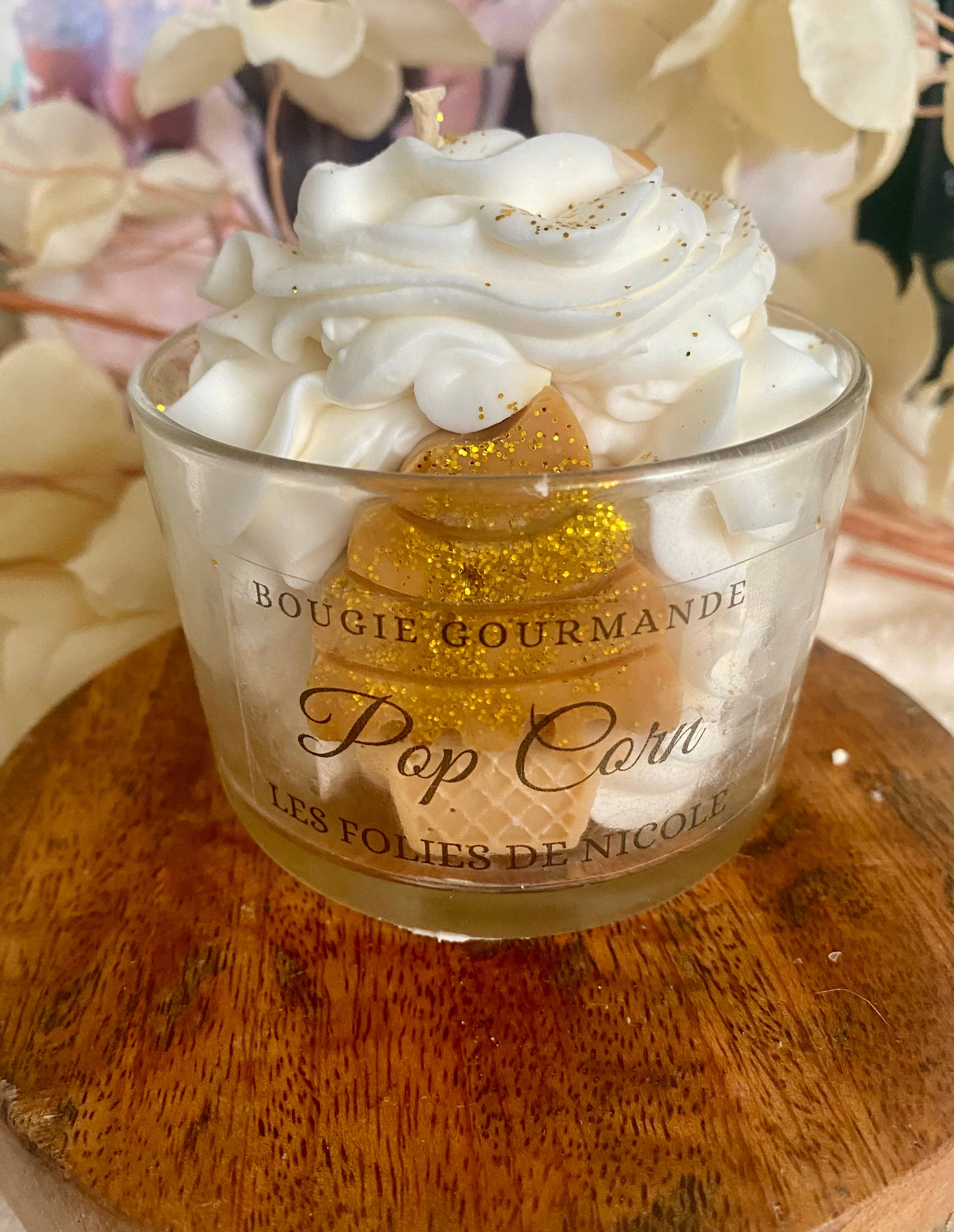 Les folies de Nicole - Wholesale Jar/Filled Candle - Popcorn gourmet candle1