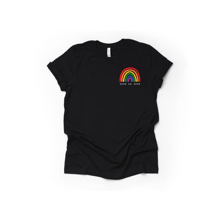VibeClothing - Wholesale Screen Printed T-Shirt - Women's - Love Is Love Rainbow T-shirt