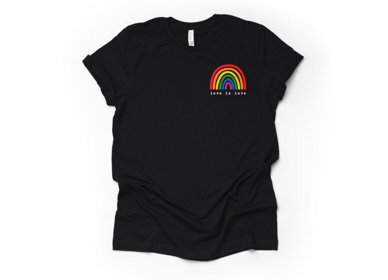 VibeClothing - Wholesale Screen Printed T-Shirt - Women's - Love Is Love Rainbow T-shirt