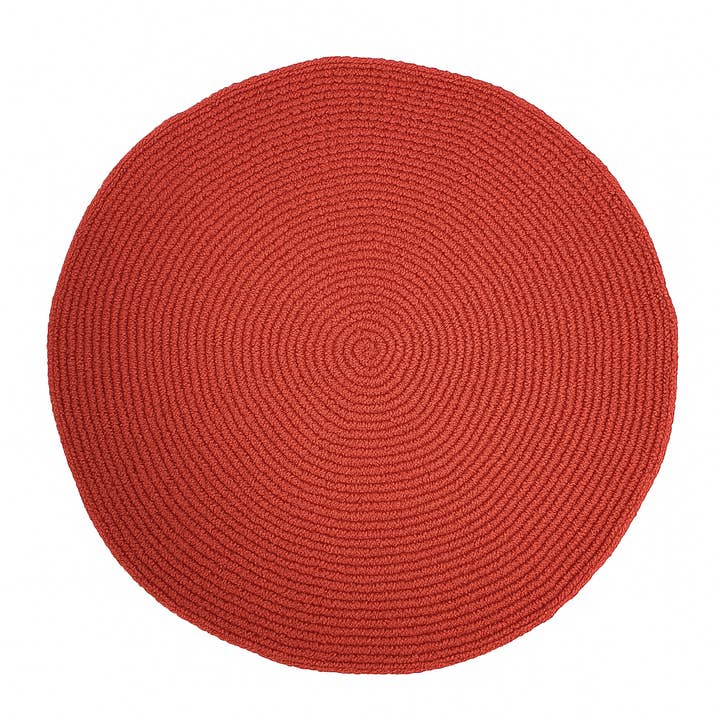 Fennco Styles - Wholesale Placemat - Red Woven Round 14" Round Placemat 2