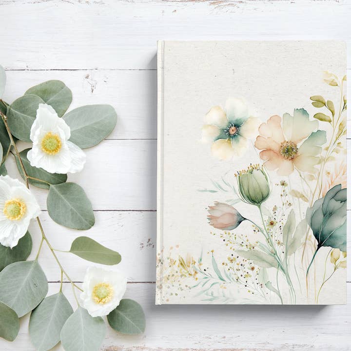 Watercolor Floral Hardcover Journal, Floral Notebook, D 4 for wholesale by Solana Grace