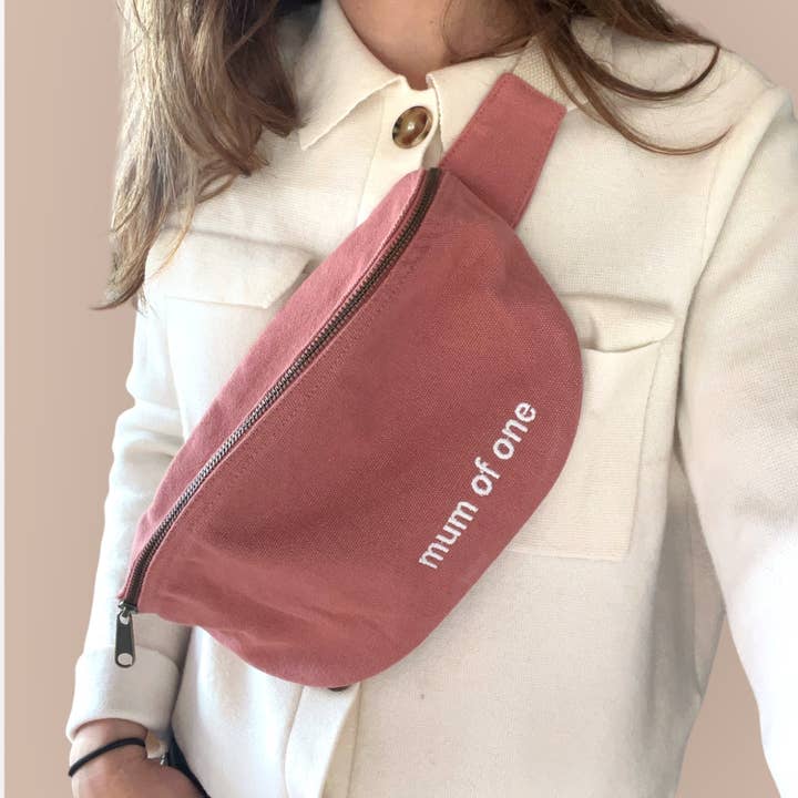 Family Impact Stories - Wholesale Belt Bag - Women's - BANANA “MUM OF ONE” PINK