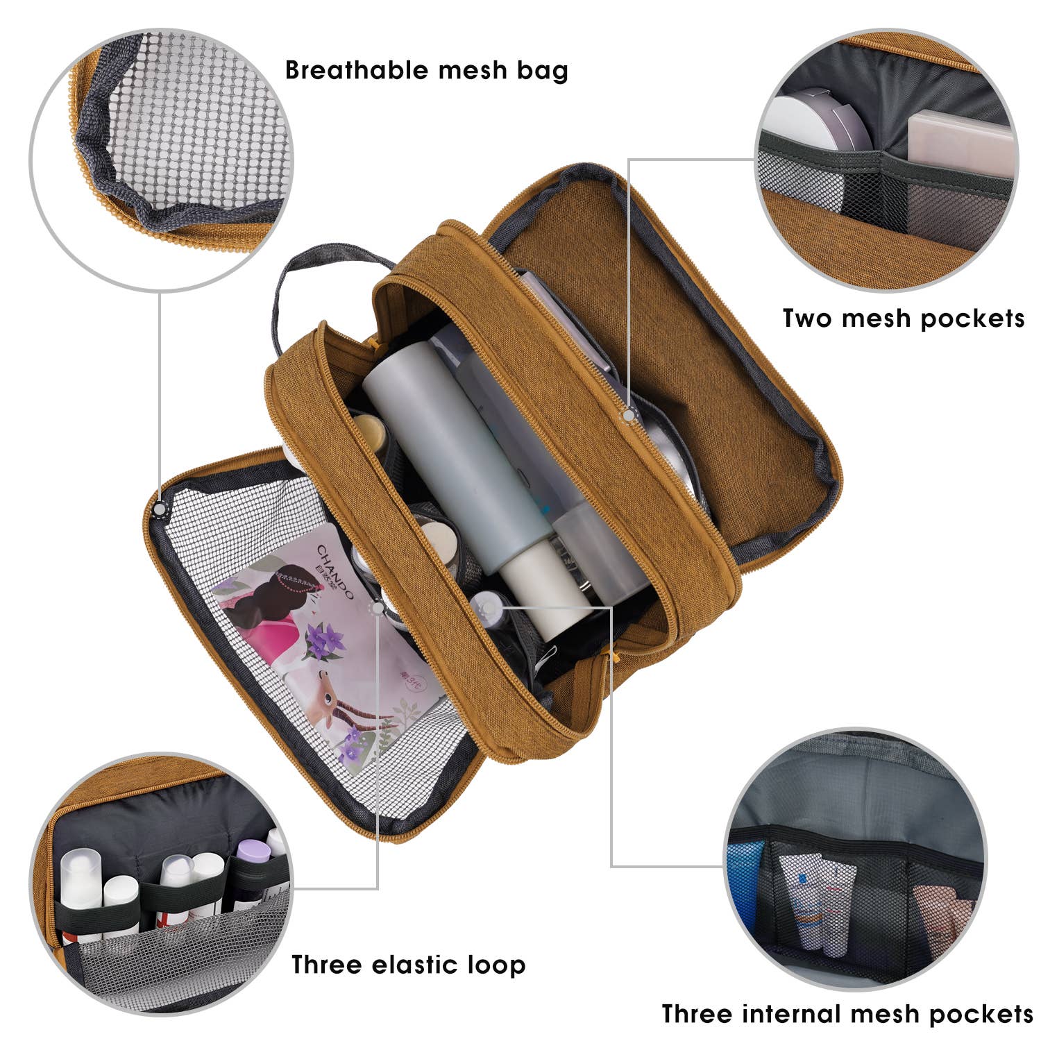 wandf - Wholesale Toiletry Bag - Unisex - Toiletry Bag Hanging Dopp Kit Water Resistant Shaving Bag87