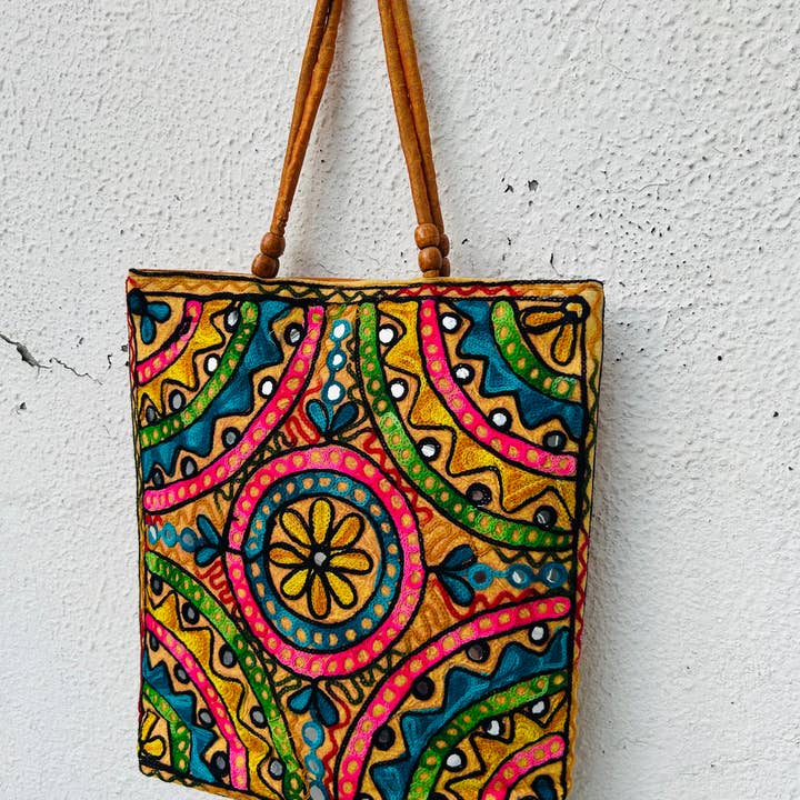 Meghcraft – Engroshandel Tote bag - Dame – Indisk broderet patchworktaske kvindetaske boho-tasker4