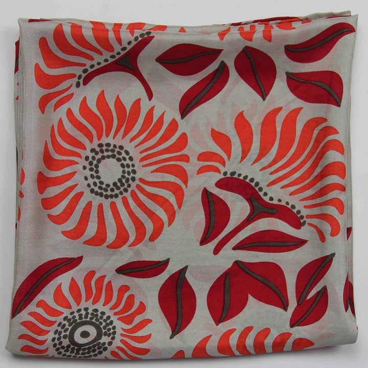Les Belles Vagabondes - Wholesale Head Scarf - Women's - Folly Orange Silk Square1