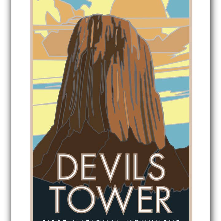 Devils Tower, Wyoming - Poster for wholesale by Travel Posters by M&W Design Co.