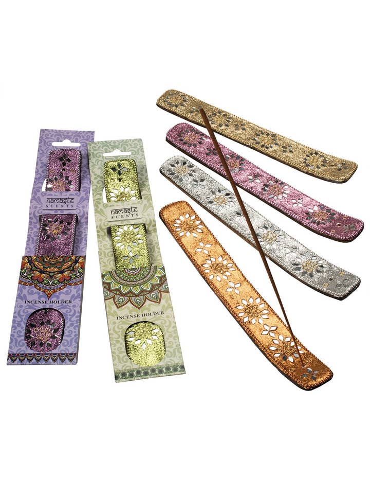 Namaste Scents Mirrored Glitter Incense Holder for wholesale by Namaste