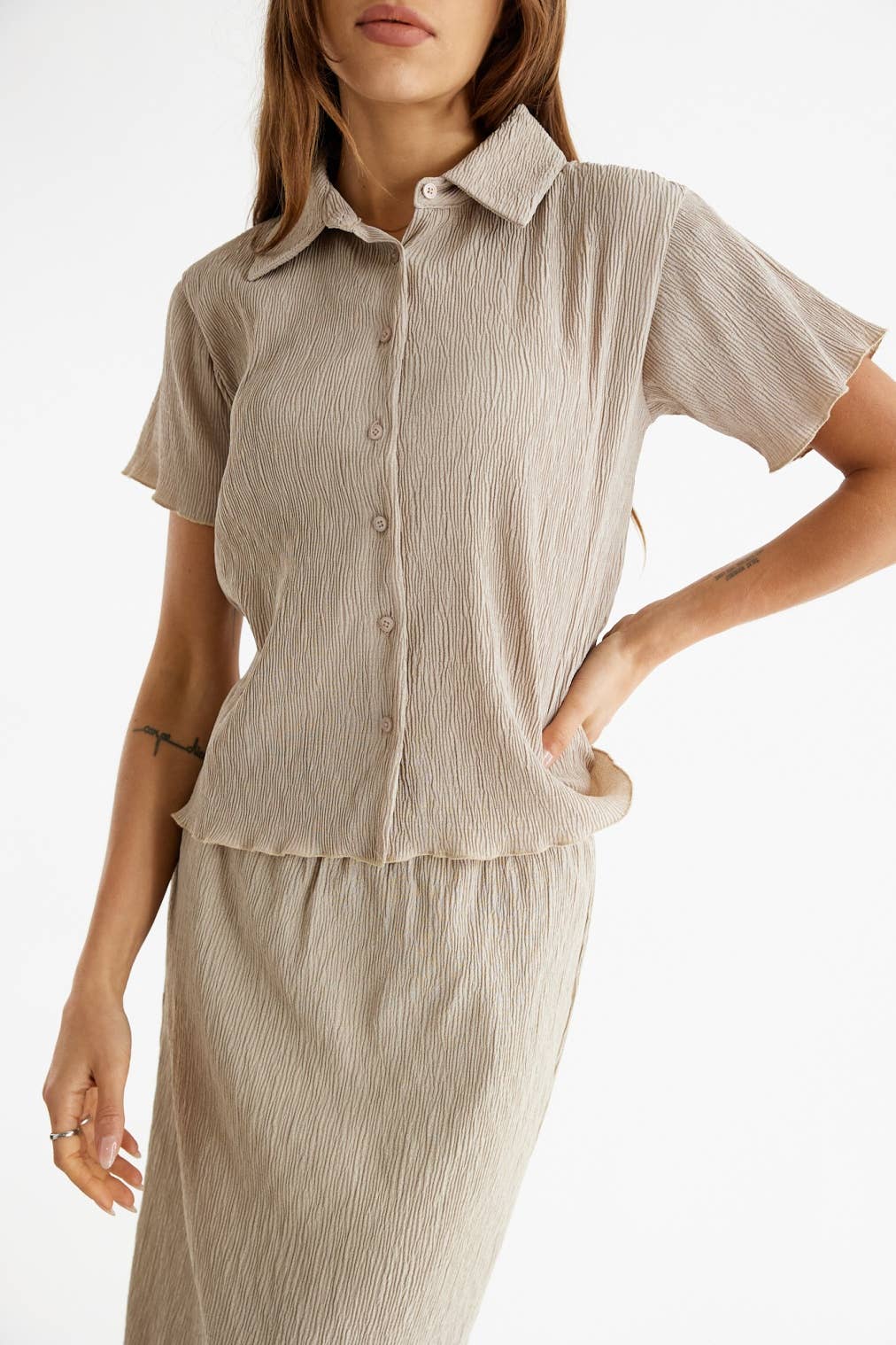 All Row - Vente Chemise à col boutonné – femme - Le haut Linnea45