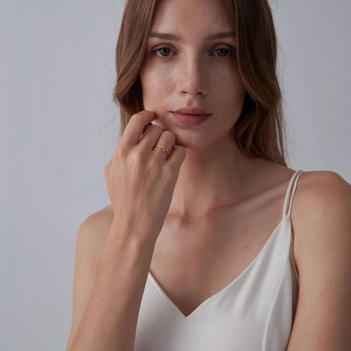 Perimade & Co. LLC - Wholesale Band/Stacked Ring - Bow Tie Bowknot Thin Stacking Ring in 925 Sterling Silver5