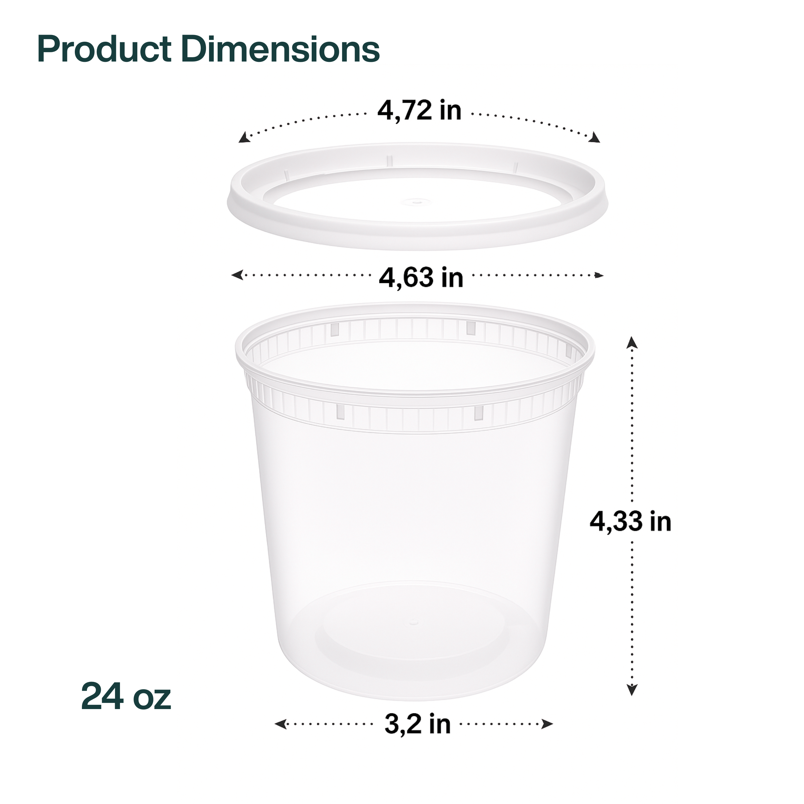 ProTakeOut - Wholesale Food Storage Container - ProTakeOut, [24 oz] Heavy-Duty PP Deli Containers with Lids – 240 Sets (24/20) | Microwave & Freezer Safe | Durable, Leak-Resistant & Reusable | Ideal for Food Storage, Meal Prep, Restaurants & Catering3