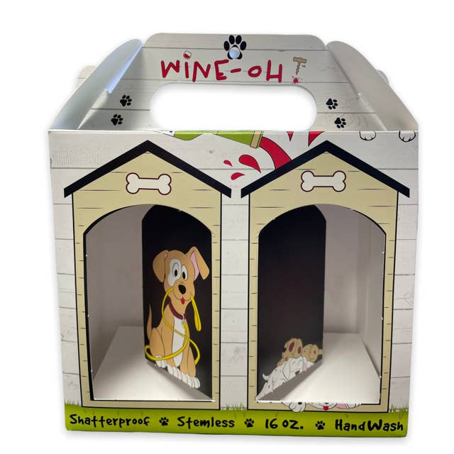 Wine-Oh! - Wholesale Wine Glass - DOG BREED COLLECTION Shatterproof Wine Glasses