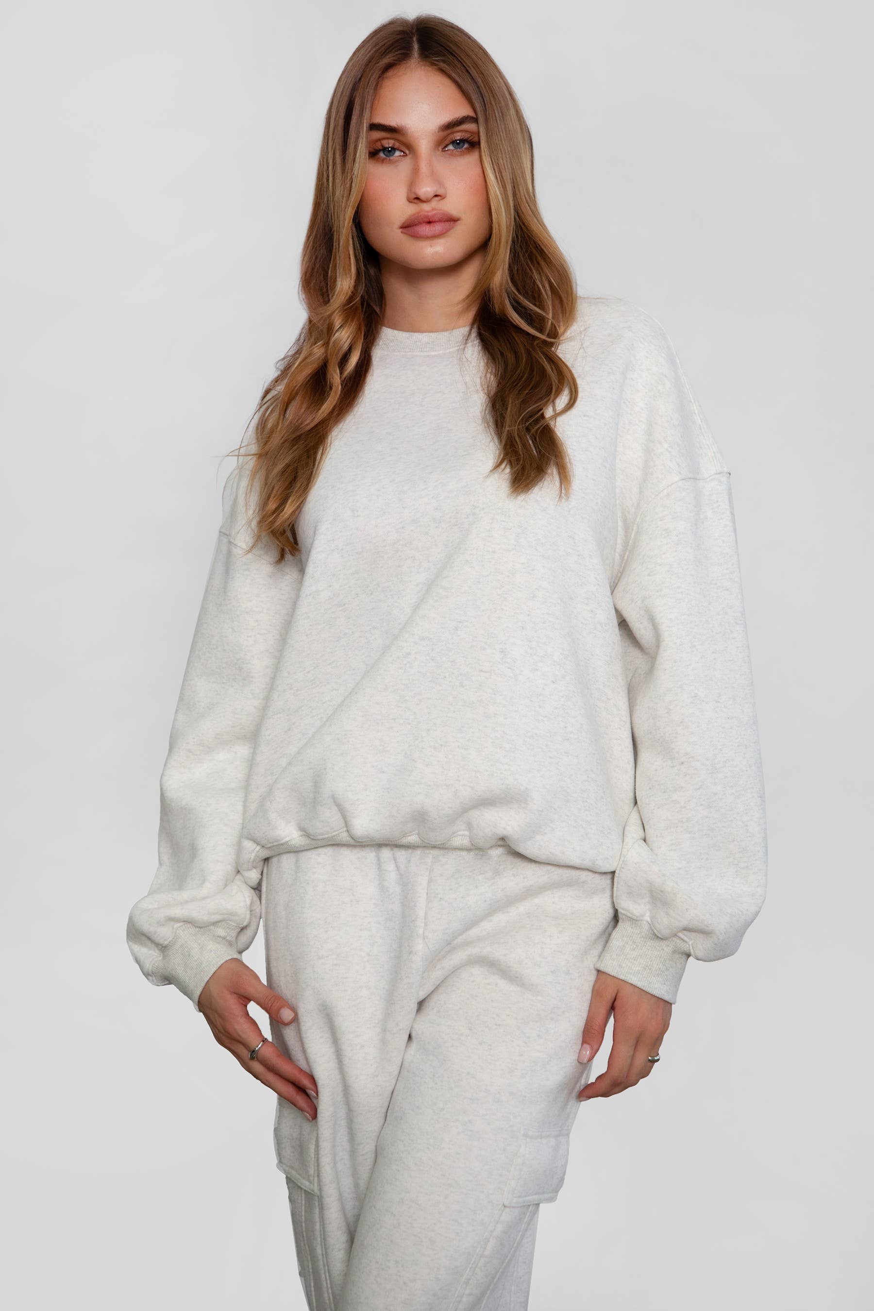 TICTOC - Wholesale Sweatshirt - Women's - VARSITY Plush Fleece Crew Neck Lounge Pullover Sweatshirt23